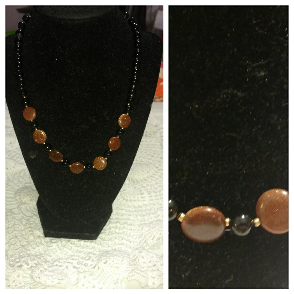 HAND CRAFTED NECKLACE goldstone